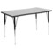 Emma and Oliver 28"W x 47.5"L Rectangle Wave Flexible Collaborative Adjustable Height Activity Table